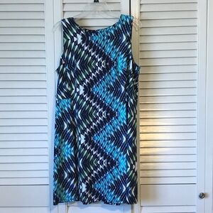 AB Studio Blue and Green Patterned Dress